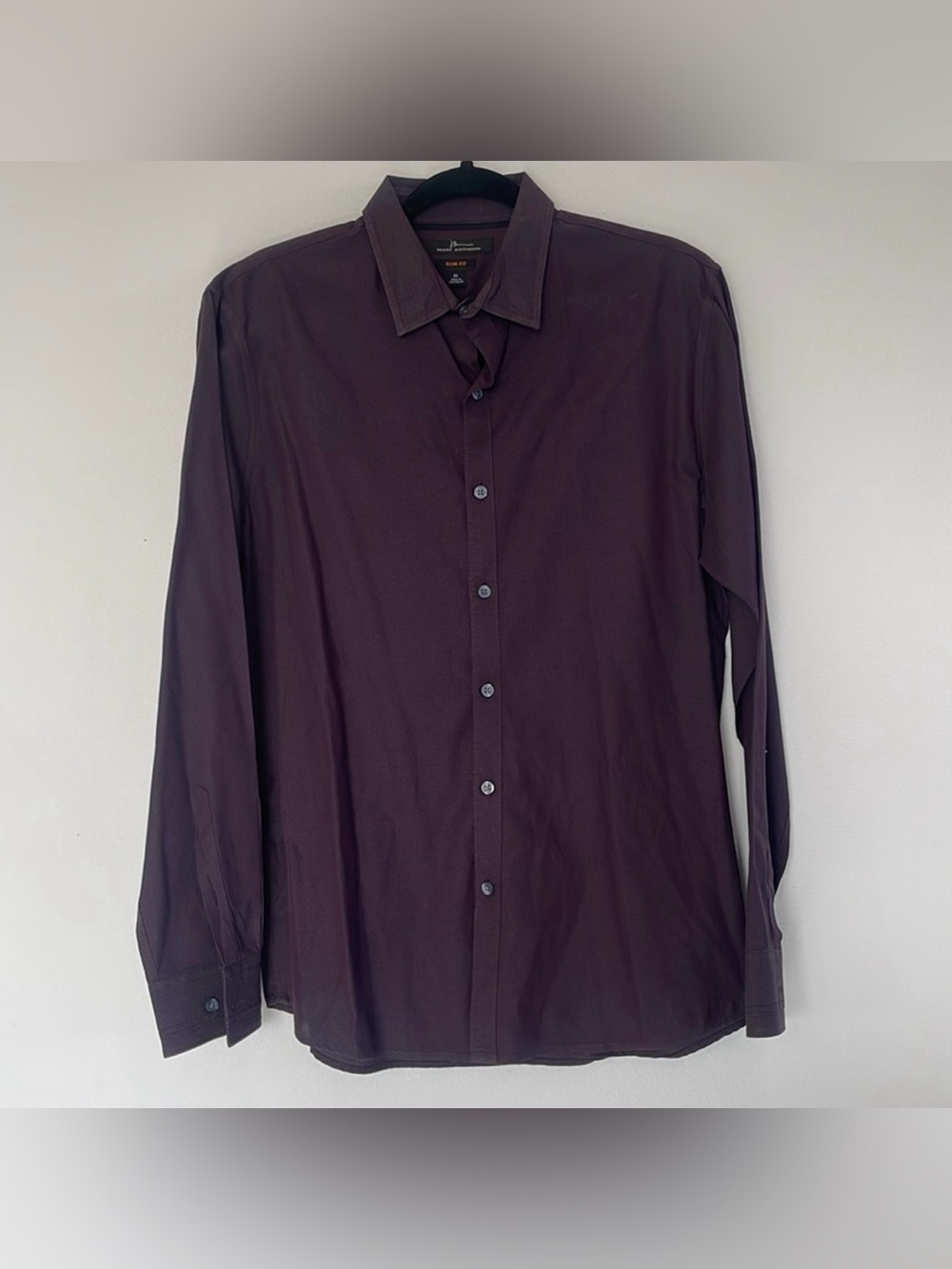Marc Anthony Slim Fit Burgundy Long Sleeve Shirt
- Size M